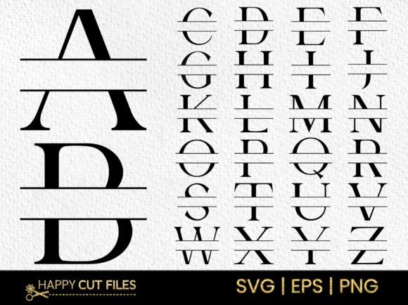 Download Modern Spilt Font Letter Monogram SVG - Premium Resources